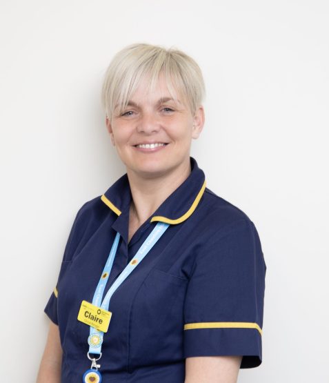 Portrait photo of Clinical Services Manager Claire Barber against a light background