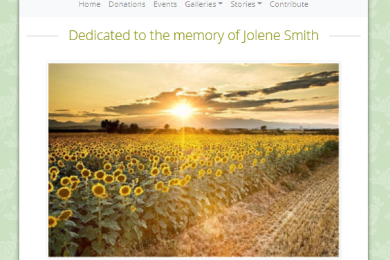 Ipad Screenshot Tribute page