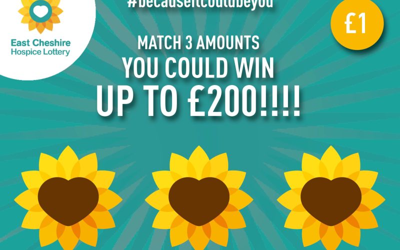 A poster promoting people to enter the East Cheshire Hospice lottery