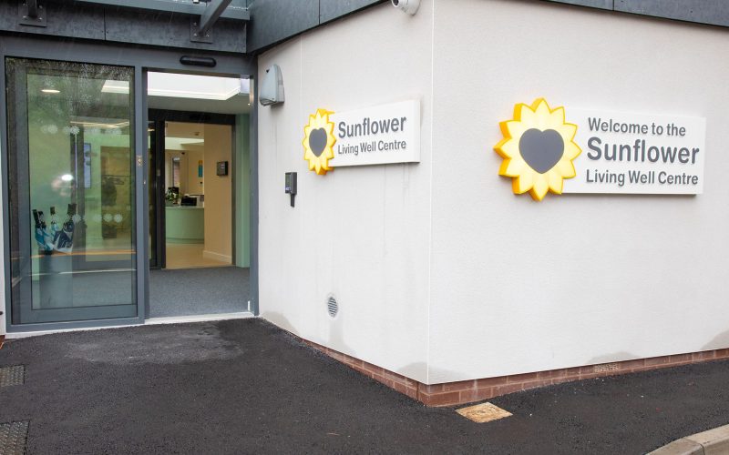 A photo of the entrance to the sunflower living well centre
